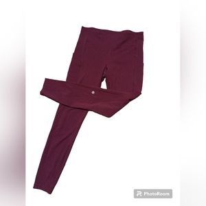 Lululemon athletica women's leggings burgundy color size 8